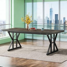 Wood Dining Table, Farmhouse 70.8" Kitchen Table for 6 People