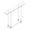Acrylic Console Table, 2 Tiers Narrow Side Desk with Bottom Open Storage, Modern Rectangle Acrylic End Table, Transparent Entry Desk for Foyer