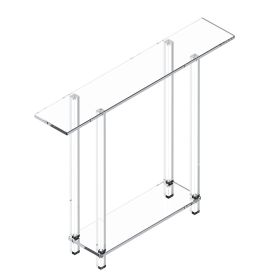 Acrylic Console Table, 2 Tiers Narrow Side Desk with Bottom Open Storage, Modern Rectangle Acrylic End Table, Transparent Entry Desk for Foyer
