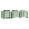9.7' L x 3' W x 2.5' H Portable Tunneled Greenhouse with 3 Zippered Doors, Water/UV Fighting PE Cover