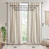 Cotton Printed Curtain Panel with Chenille Stripe and Lining Ivory 50x84"