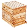 Bee Hive 20 Frame Bee Hives Starter Kit, Beeswax Coated Fir Wood, 1 Deep + 1 Medium Bee Boxes Langstroth Beehive Kit