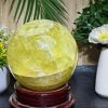 1pc grade natural lemon Crystal Crystal ball with Golden color shimmering Silvery inclusions - Bohemian style quartz ball