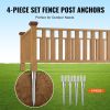 No Dig Ground Anchor, 4 Pack 3.94 x 2.76 x 27.56 in DIY Screw in Post Stake, Includes 6 Lag Bolts & a Rebar, U-Shape Heavy Duty Steel Post Holder