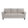 Modern Transitional Sand Hued Textured Fabric Upholstered 1pc Sofa Attached Cushions Living Room Furniture