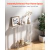 Acrylic Console Table, 2 Tiers Narrow Side Desk with Bottom Open Storage, Modern Rectangle Acrylic End Table, Transparent Entry Desk for Foyer