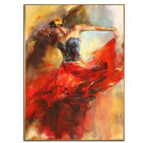 Ha's Art 100% Hand Painted Abstract Oil Painting Wall Art Modern Beautiful Dancing Girl Picture Canvas Home Decor For Living Room Bedroom No Fram (size: 70x140cm)