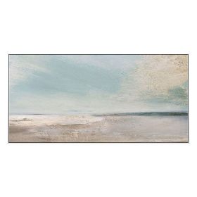 Blue Sky and Sea Beach Landscape Posters and Handmade Canvas Painting Wall Art Picture for Living Room Decor Salon No Frame (size: 150x220cm)