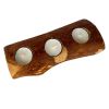 Handcrafted Olive Wood Candle Holder - Rustic 3-Candle and 5-Candle Centerpiece Tray for Dining Table, Living Room and Home Decor