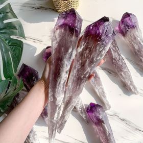 1pc Amethyst Scepter, Large Raw Uncarved Crystal, Stunning Gradient Amethyst Scepter, Perfect Gift For Family And Friends, Christmas, Valentine'S Day (weight: 800-900g)