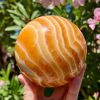 1pc Orange Calcite Crystal Ball, Yellow Calcite Sphere, Accessories suitable for banquets and tables - are a good choice for gifts to elders