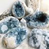 1pc Rare Celestite Crystal Cluster - High-Quality Blue Druze, Bohemian Style DIY Jewelry Accessory, Feng Shui Ornament, Aquarium Decoration
