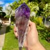 1pc Amethyst Scepter, Large Raw Uncarved Crystal, Stunning Gradient Amethyst Scepter, Perfect Gift For Family And Friends, Christmas, Valentine'S Day