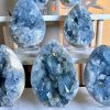 1pc Rare Celestite Crystal Cluster - High-Quality Blue Druze, Bohemian Style DIY Jewelry Accessory, Feng Shui Ornament, Aquarium Decoration